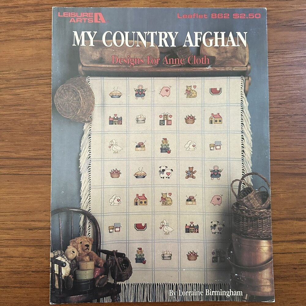 Leisure Arts My Country Afghan 862 Counted Cross Stitch Pattern Book